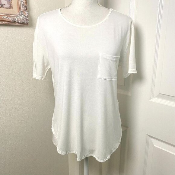 TopShop White Scoop Neck Layering Tee with Pocket Size 8 Classic White - Picture 8 of 10